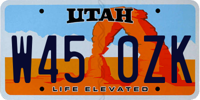 UT license plate W450ZK
