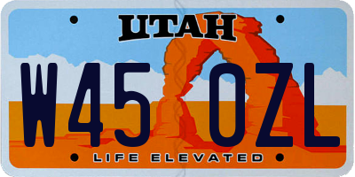 UT license plate W450ZL