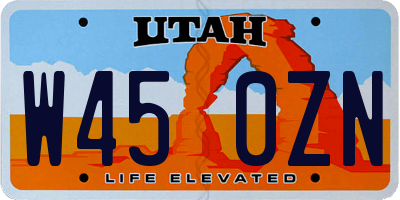 UT license plate W450ZN