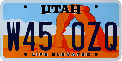UT license plate W450ZQ