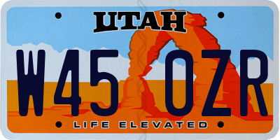 UT license plate W450ZR