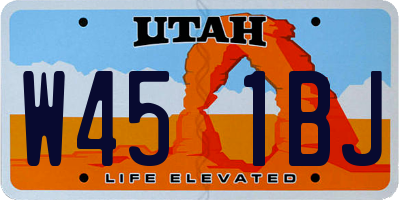 UT license plate W451BJ