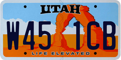 UT license plate W451CB