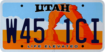 UT license plate W451CI