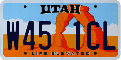 UT license plate W451CL