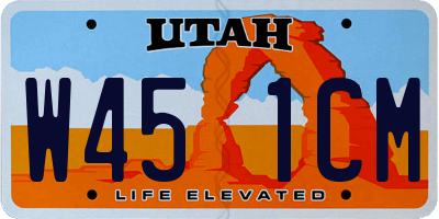 UT license plate W451CM