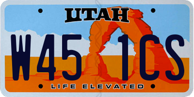 UT license plate W451CS