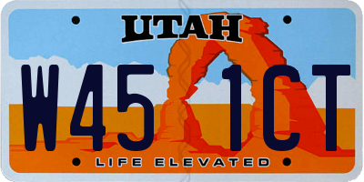 UT license plate W451CT