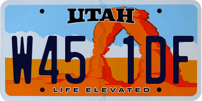 UT license plate W451DF