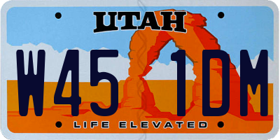 UT license plate W451DM