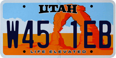 UT license plate W451EB