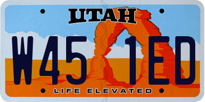 UT license plate W451ED