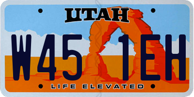 UT license plate W451EH