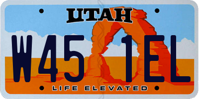 UT license plate W451EL