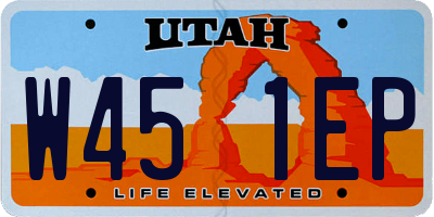 UT license plate W451EP