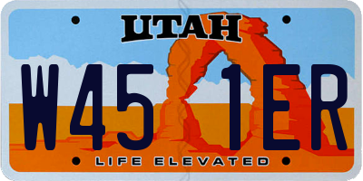 UT license plate W451ER