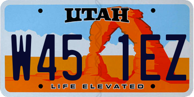 UT license plate W451EZ