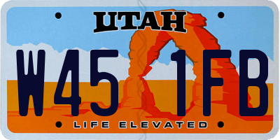 UT license plate W451FB