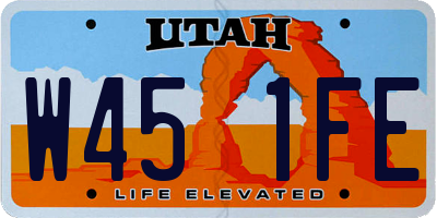 UT license plate W451FE