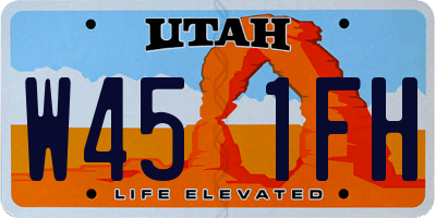 UT license plate W451FH