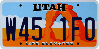 UT license plate W451FO