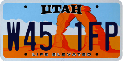 UT license plate W451FP