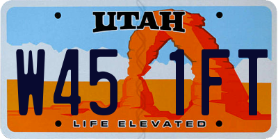 UT license plate W451FT