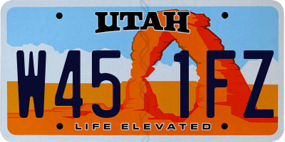 UT license plate W451FZ