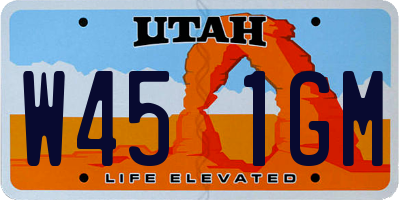 UT license plate W451GM