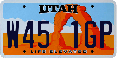 UT license plate W451GP