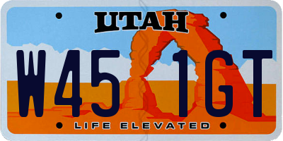 UT license plate W451GT