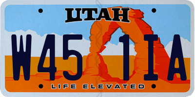 UT license plate W451IA