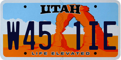 UT license plate W451IE