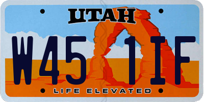 UT license plate W451IF