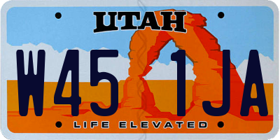 UT license plate W451JA