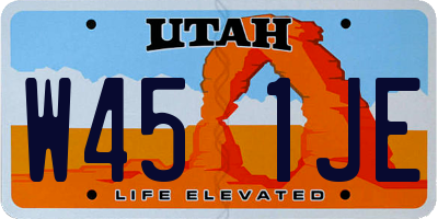 UT license plate W451JE