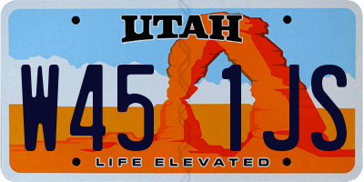 UT license plate W451JS