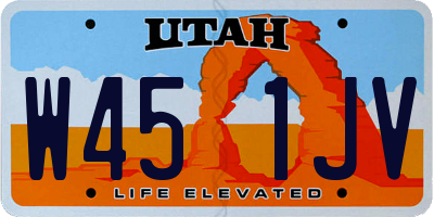 UT license plate W451JV