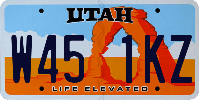 UT license plate W451KZ