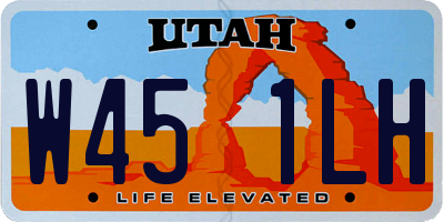UT license plate W451LH