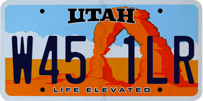 UT license plate W451LR