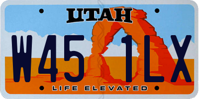 UT license plate W451LX