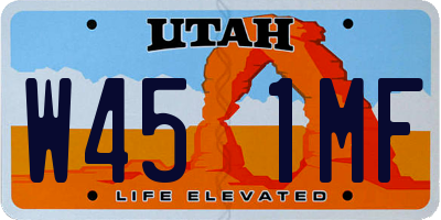UT license plate W451MF