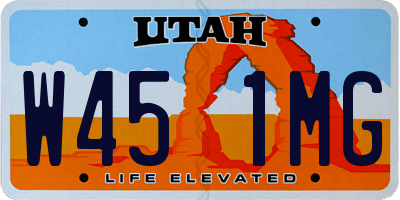 UT license plate W451MG
