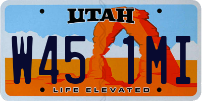 UT license plate W451MI