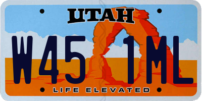 UT license plate W451ML