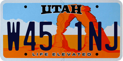 UT license plate W451NJ