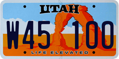 UT license plate W451OO
