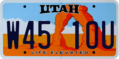 UT license plate W451OU