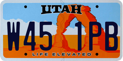 UT license plate W451PB